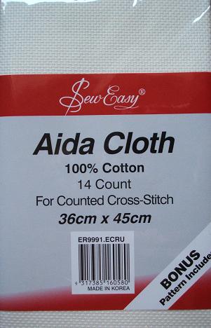 Aida Cloth For Counted Cross-Stitch 36cm x 45cm - Cream - Click Image to Close